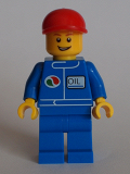 LEGO oct065 Octan - Blue Oil, Blue Legs, Red Short Bill Cap, Open Grin